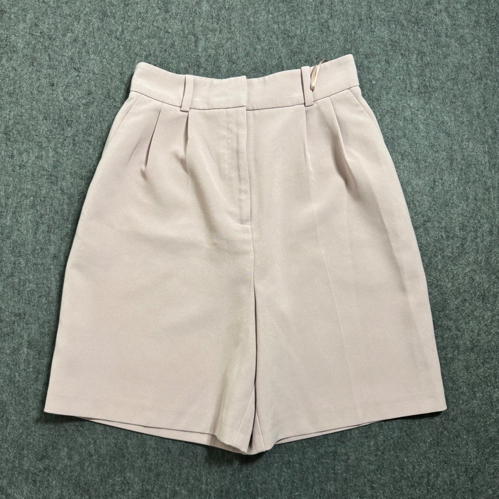 Topshop Women Pink Tailored High Waisted Pleated Shorts Size US 4 36H01TPNK